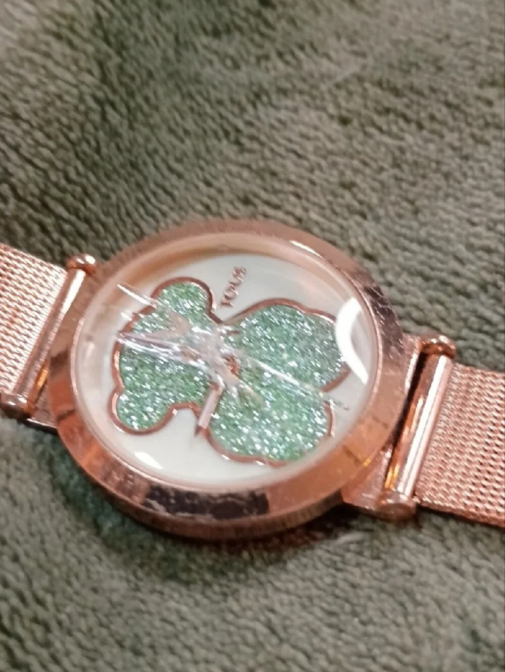 Glitter Bear Mesh Strap Watch - Pink, Blue, Black, Green